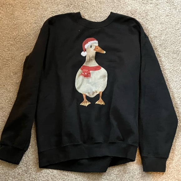 Duck Christmas Sweatshirt Crewneck Size Medium - Picture 3 of 5